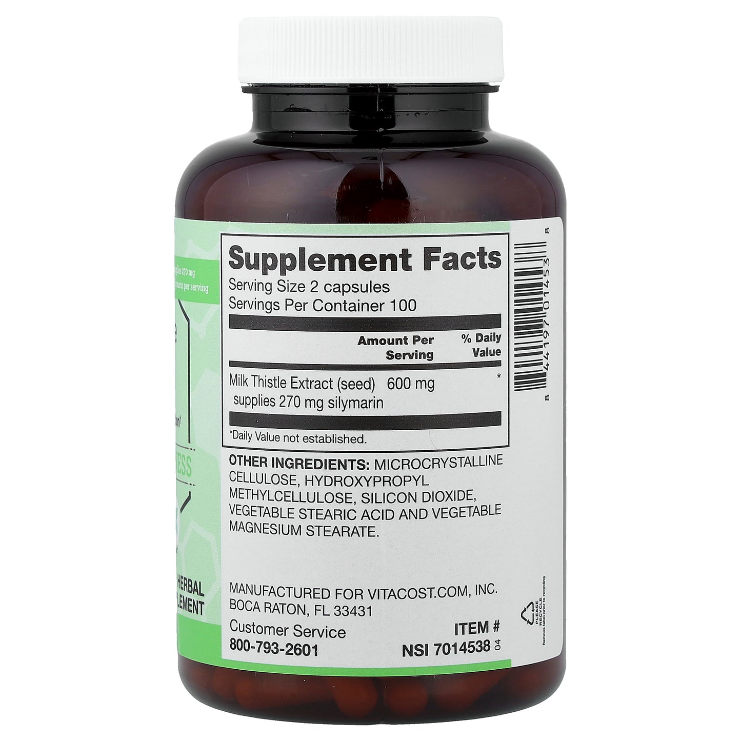 Vitacost, Synergy®, Milk Thistle Extract, 200 Capsules (300 mg per Capsule)