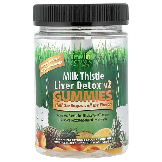 Irwin Naturals, Milk Thistle Liver Detox™ v2 Gummies, Pineapple Citrus, 30 Gummies